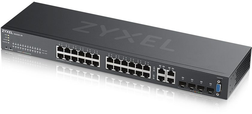 Коммутатор Zyxel GS2220-28-EU0101F (L2) 24x1Гбит/с 4xКомбо(1000BASE-T/SFP) управляемый