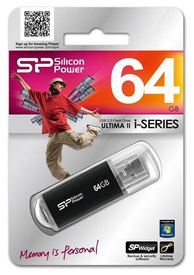 Флеш Диск Silicon Power 64Gb Ultima II-I Series SP064GBUF2M01V1K USB2.0 черный