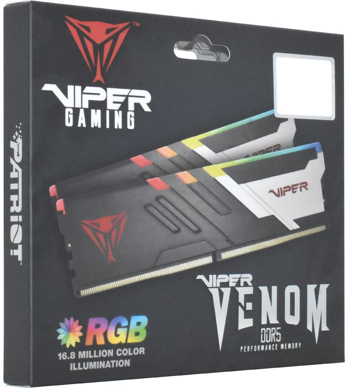 Память DDR5 2x16Gb 6200MHz Patriot PVVR532G620C40K Viper Venom RGB RTL Gaming PC5-49600 CL40 DIMM 288-pin 1.35В kit с радиатором Ret