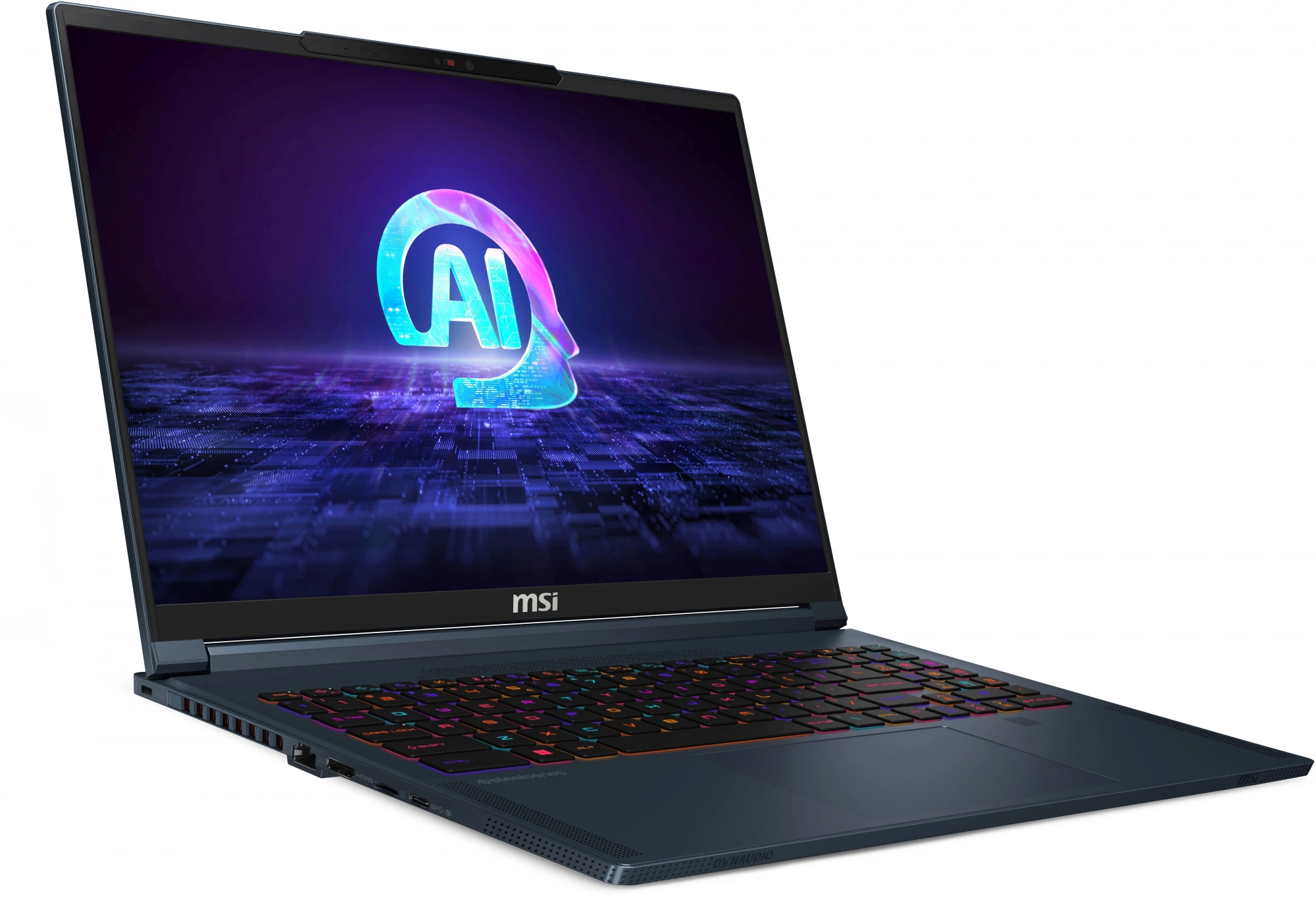 Ноутбук MSI Stealth 16 AI Studio A1VIG-062RU Core Ultra 9 185H 32Gb SSD2Tb NVIDIA GeForce RTX4090 16Gb 16" IPS UHD+ (3840x2400) Windows 11 dk.blue WiFi BT Cam (9S7-15F312-062)