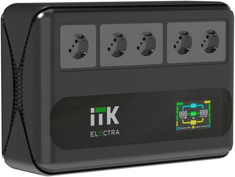 Источник бесперебойного питания ITK Electra ELT5-1000VA-1-001 600Вт 1000ВА черный