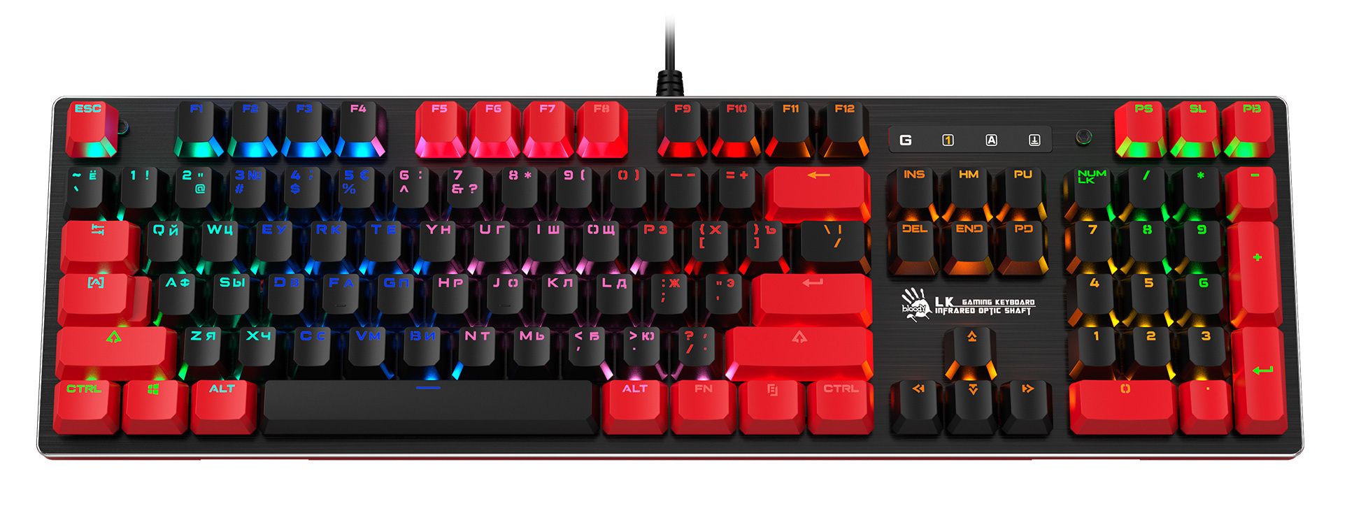 Клавиатура A4Tech Bloody B820N механическая черный/красный USB for gamer LED (B820N ( BLACK + RED))