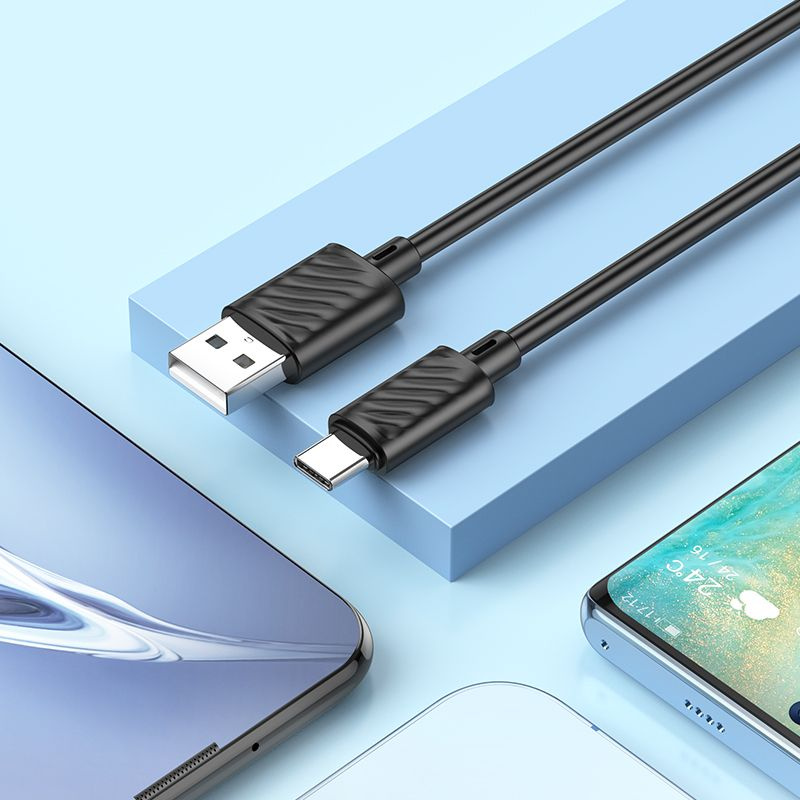 Кабель Hoco X88 Gratified X88 GRATIFIED TYPE-C USB-A-USB Type-C 1м черный