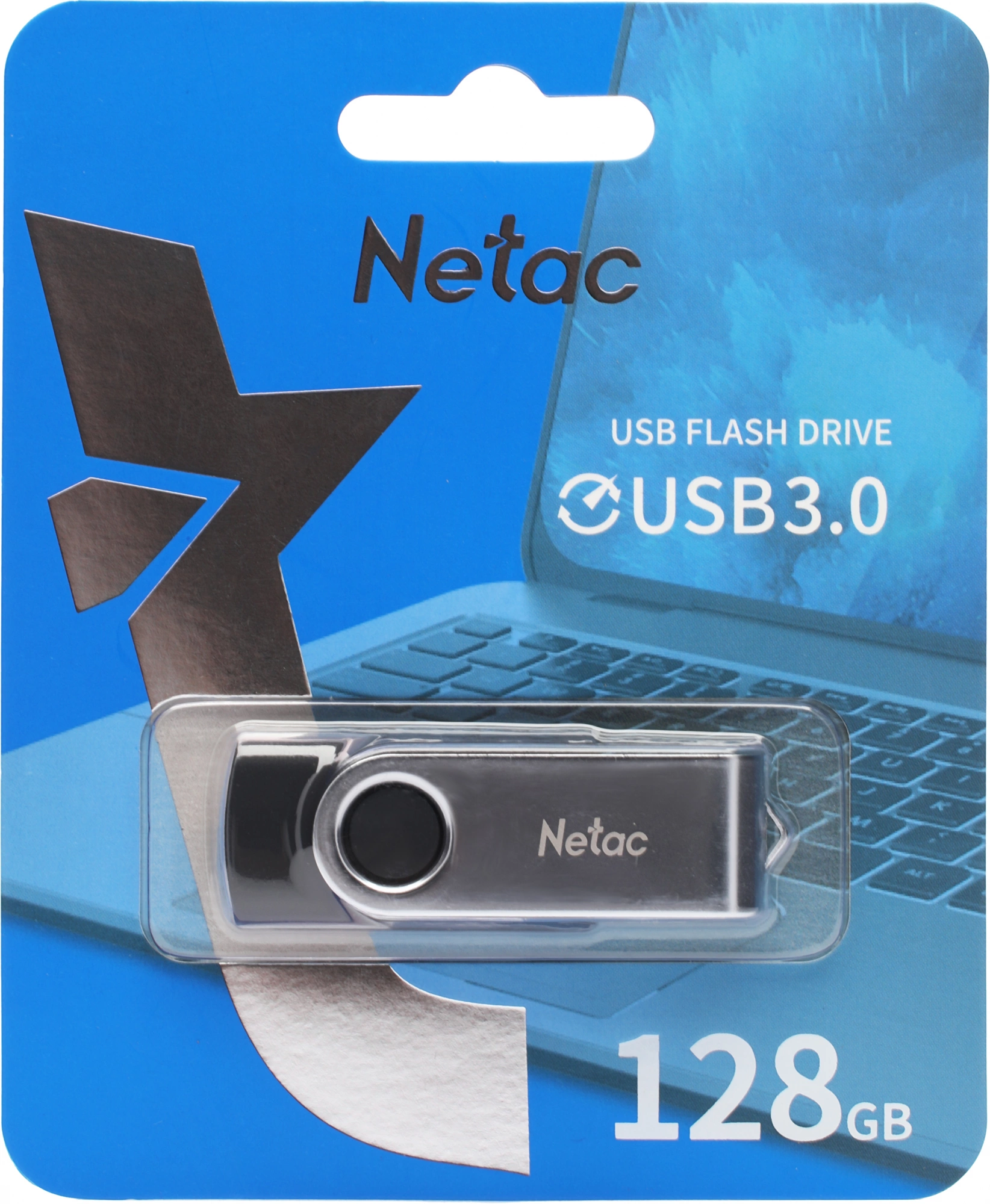 Флеш Диск Netac 128GB U505 NT03U505N-128G-30BK USB3.0 черный/серебристый