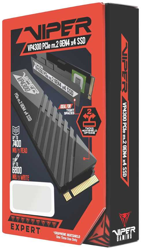 Накопитель SSD Patriot PCIe 4.0 x4 2TB VP4300-2TBM28H Viper VP4300 M.2 2280