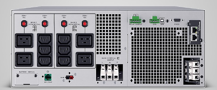 Источник бесперебойного питания CyberPower OL8KERTHD Online 8000VA/8000W  USB/RS-232/Dry/EPO/SNMPslot/BM/ENV/RJ11/45/ВБМ (6 IEC С13, 1 IEC C19, terminal)