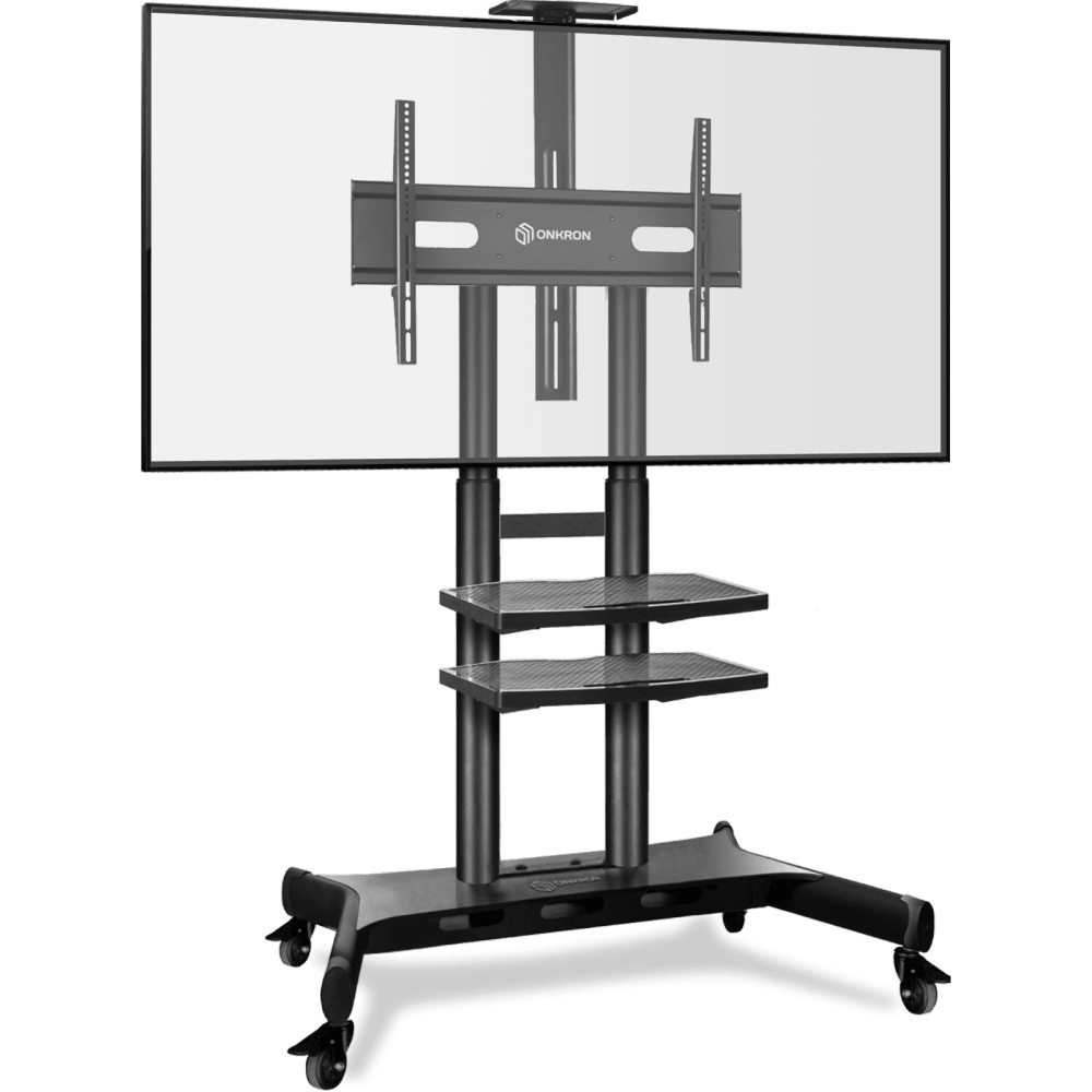 ONKRON стойка для телевизора с кронштейном 50"-86", мобильная, чёрная