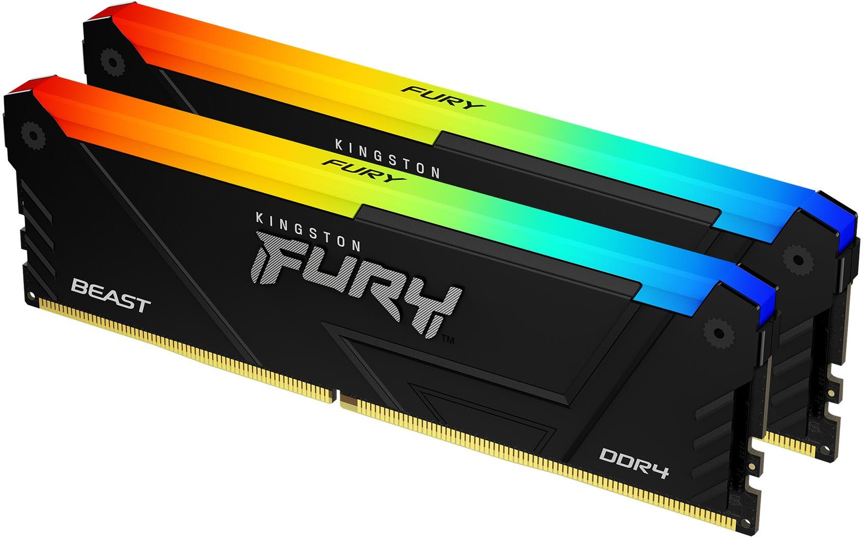 Память DDR4 2x8GB 3600MHz Kingston KF436C17BB2AK2/16 Fury Beast RGB RTL Gaming PC4-28800 CL17 DIMM 288-pin 1.35В kit single rank с радиатором Ret