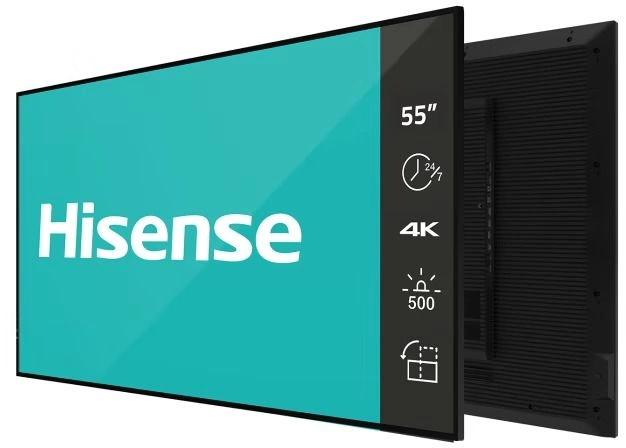 Панель Hisense 55" 55DM66D черный D-LED DID LED 8ms 16:9 HDMI M/M матовая 1200:1 500cd 178гр/178гр 3840x2160 DP 4K USB 13.9кг