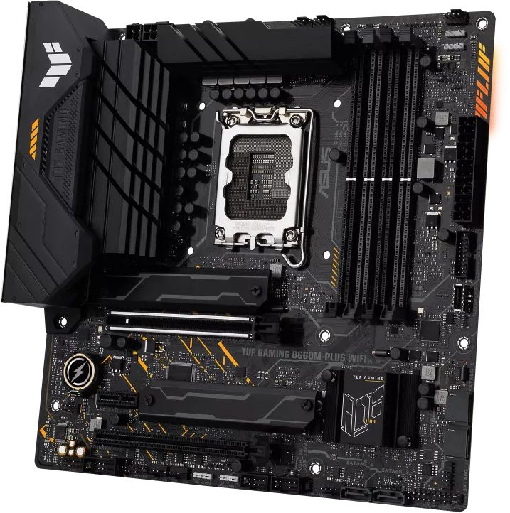 Материнская плата Asus TUF GAMING B660M-PLUS WIFI Soc-1700 Intel B660 4xDDR5 mATX AC`97 8ch(7.1) 2.5Gg RAID+HDMI+DP