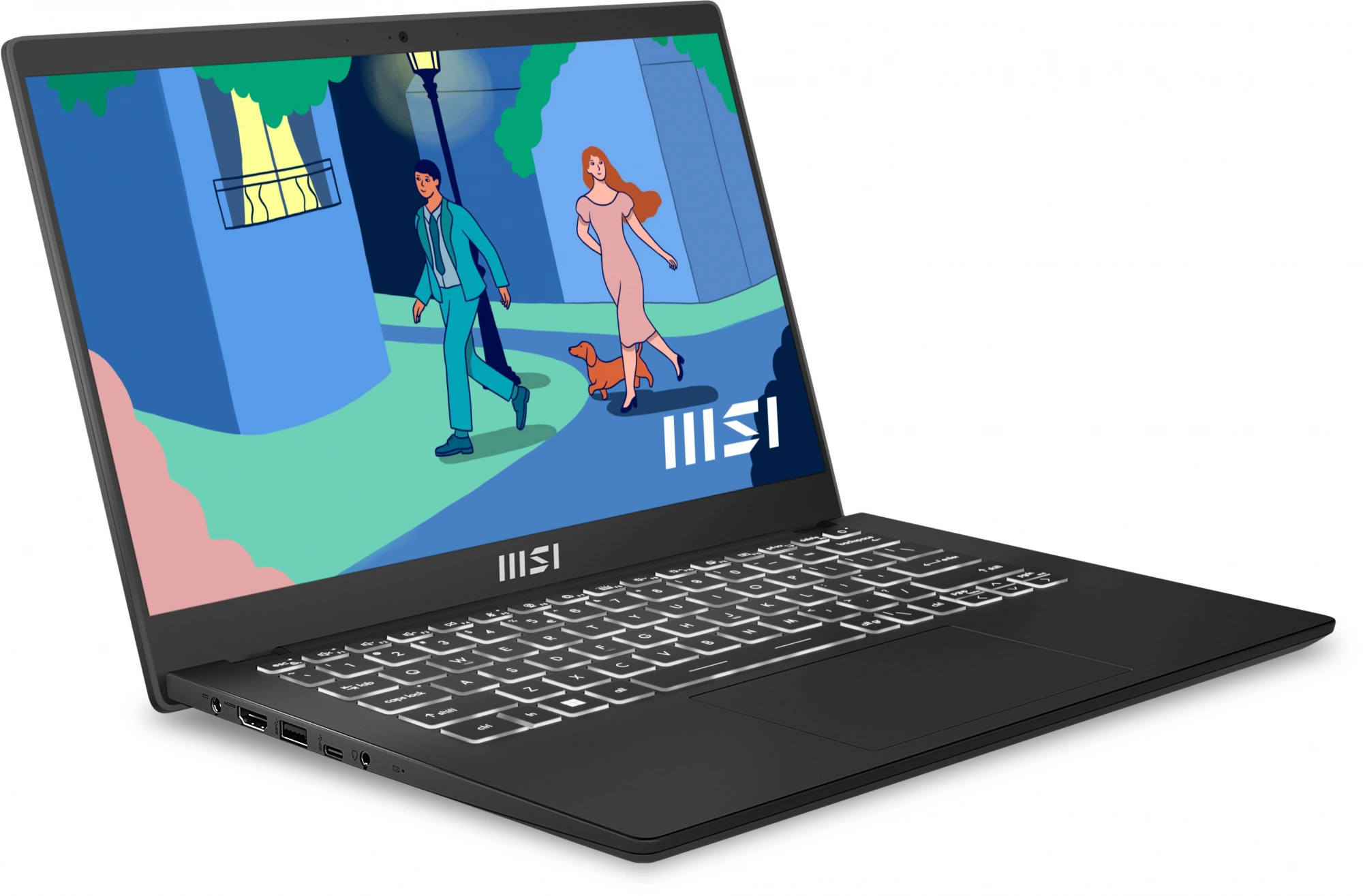 Ноутбук MSI Modern 14 C7M-238RU Ryzen 5 7530U 8Gb SSD512Gb AMD Radeon 14" IPS FHD (1920x1080) Windows 11 Home black WiFi BT Cam (9S7-14JK12-238)