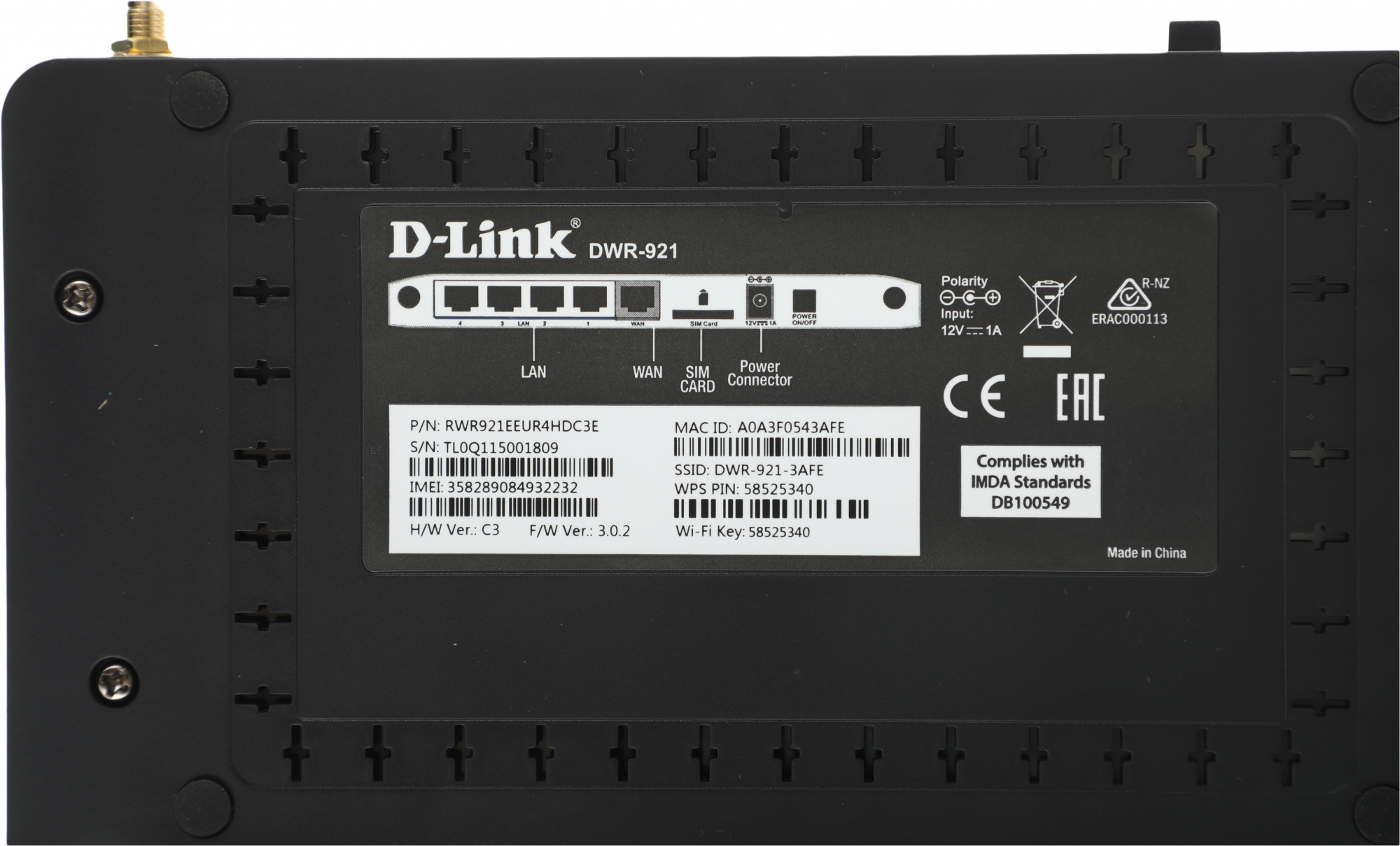 Роутер беспроводной D-Link DWR-921 N300 10/100/1000BASE-TX черный