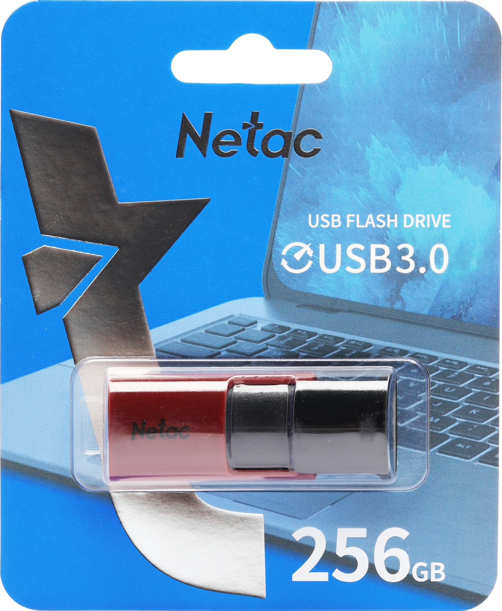 Флеш Диск Netac 256Gb U182 NT03U182N-256G-30RE USB3.0 красный/черный