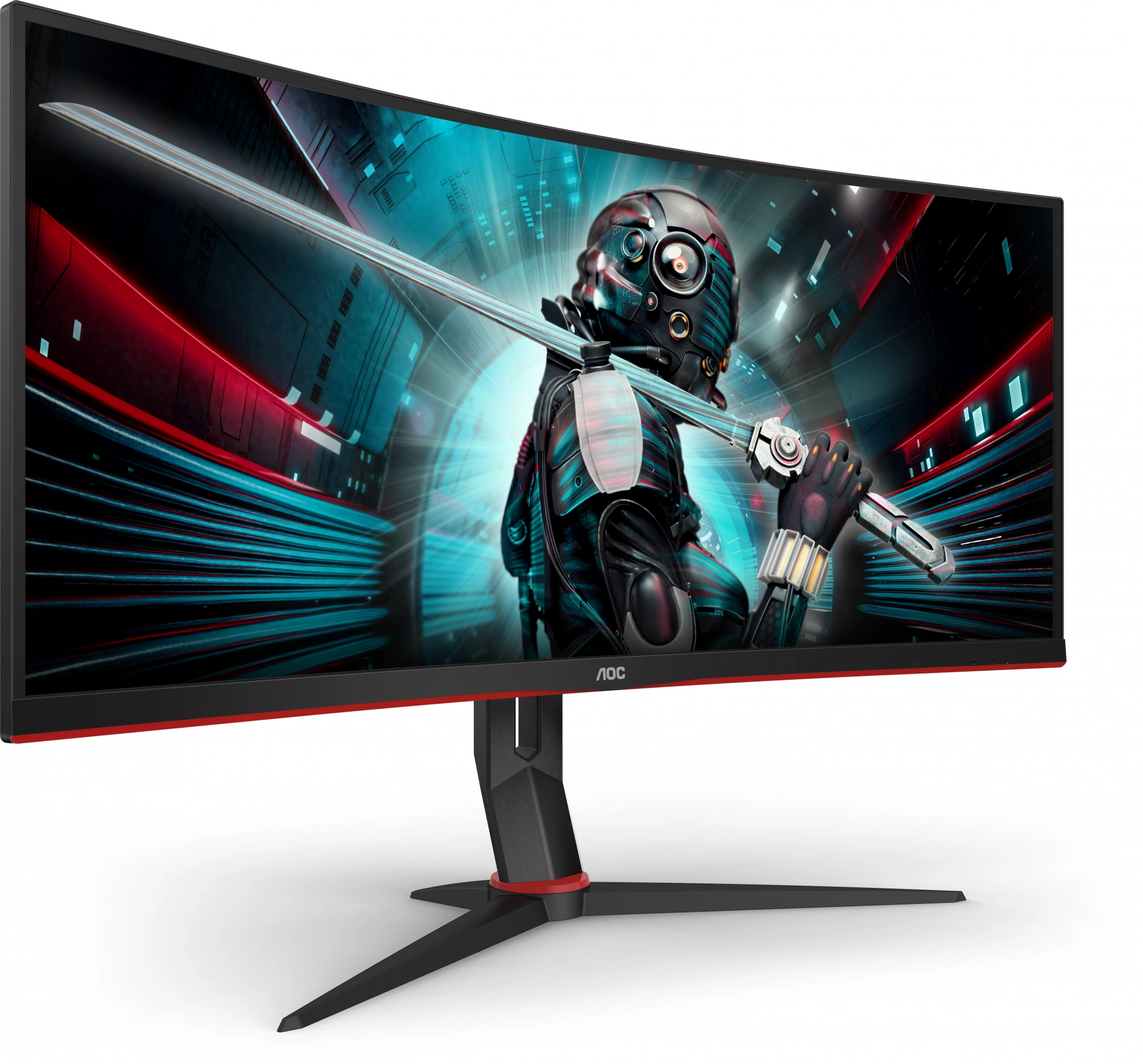 Монитор LCD 34'' [21:9] 3440x1440(UWQHD) VA, Curved, nonGLARE, 144 Hz, 300 cd/m2, H178°/V178°, 3000:1, 80M:1, 16.7M, 4ms, 2xHDMI, 2xDP, USB-Hub, Height adj, Tilt, 3Y, Black+Cherry