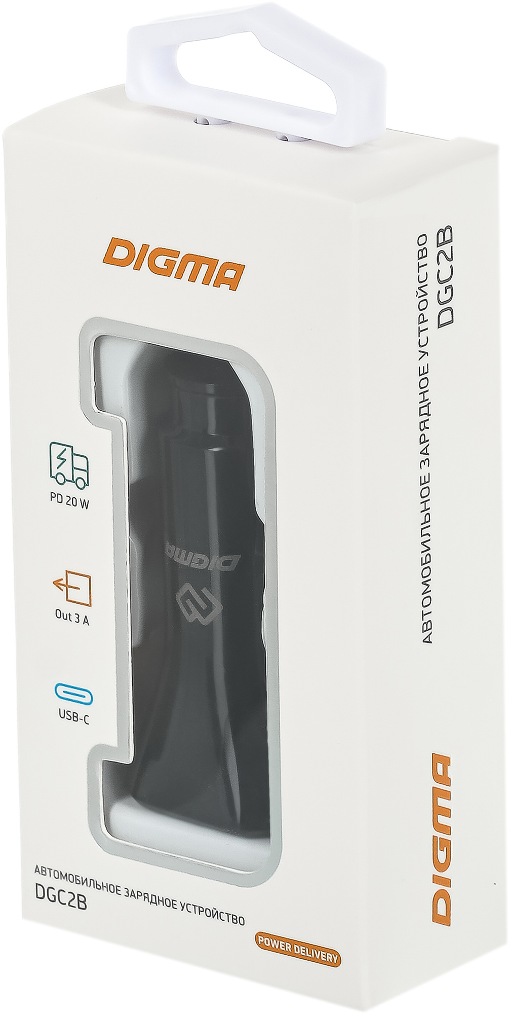 Автомобильное зар./устр. Digma DGC2B 20W 3A (PD) USB-C универсальное черный (DGC2B0F010BK)