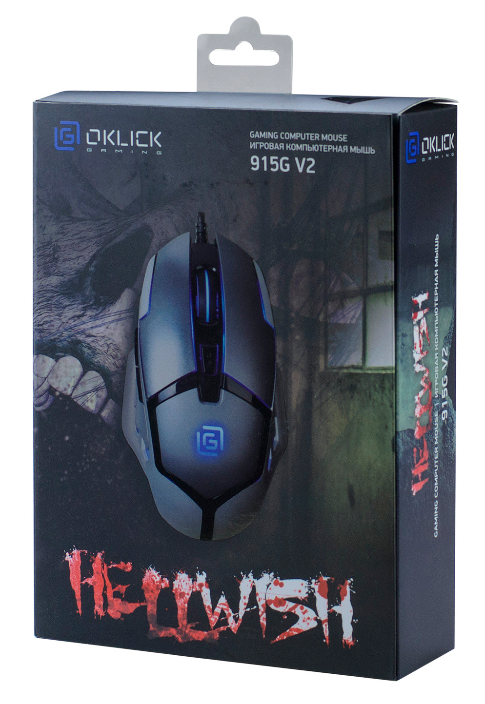 Мышь Оклик 915G HELLWISH V2 черный/серый оптическая (4800dpi) USB (6but)