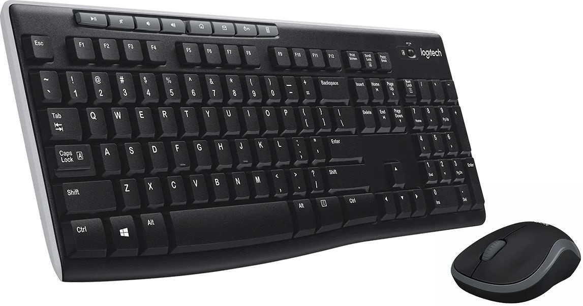 Клавиатура + мышь Logitech MK270 клав:черный мышь:черный USB беспроводная Multimedia (920-004509)