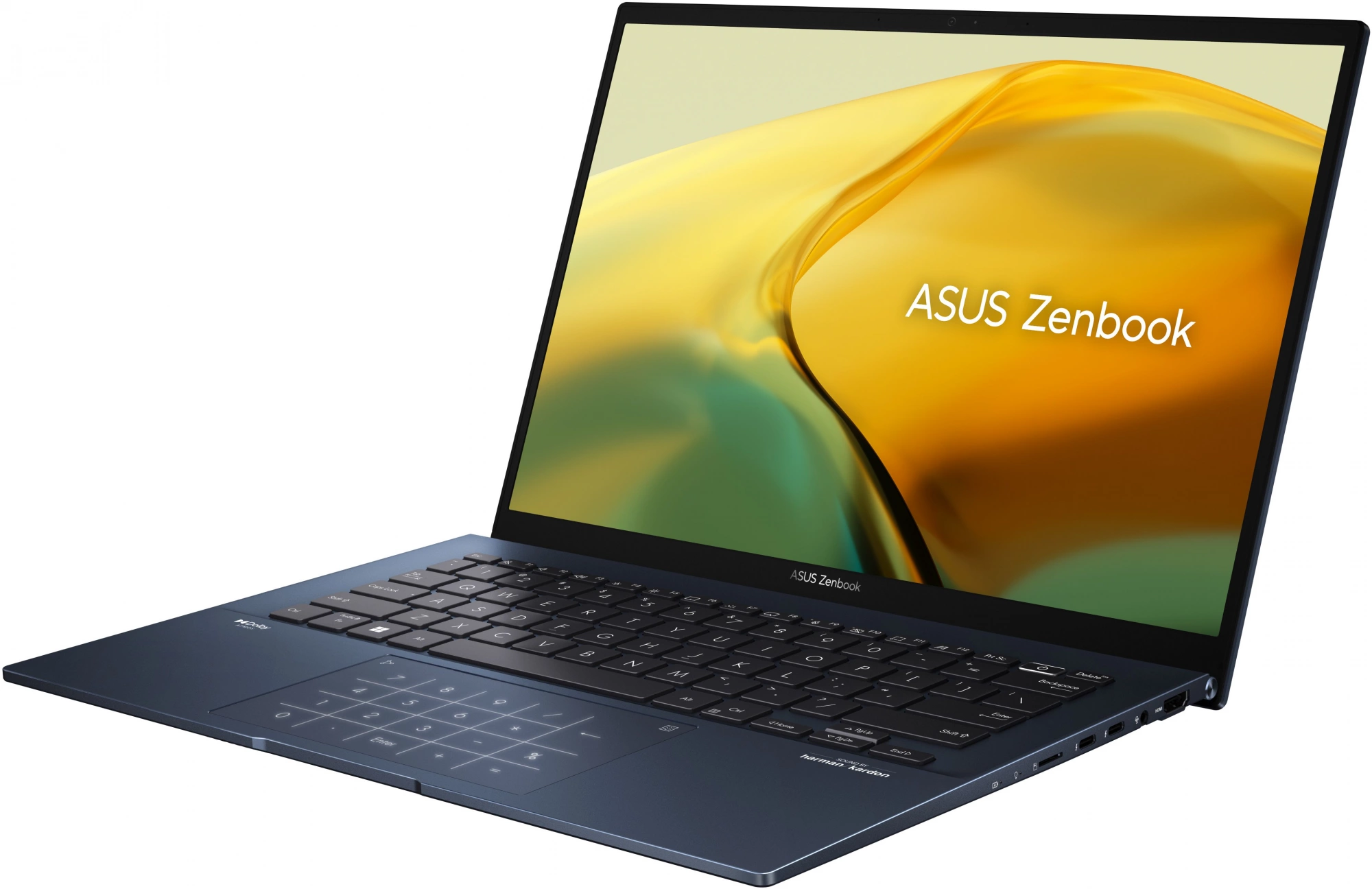 Ноутбук Asus Zenbook 14 UX3402VA-KP696 Core i5 13500H 16Gb SSD512Gb Intel Iris Xe graphics 14" IPS WQXGA (2560x1600) noOS blue WiFi BT Cam Bag (90NB10G1-M014W0)