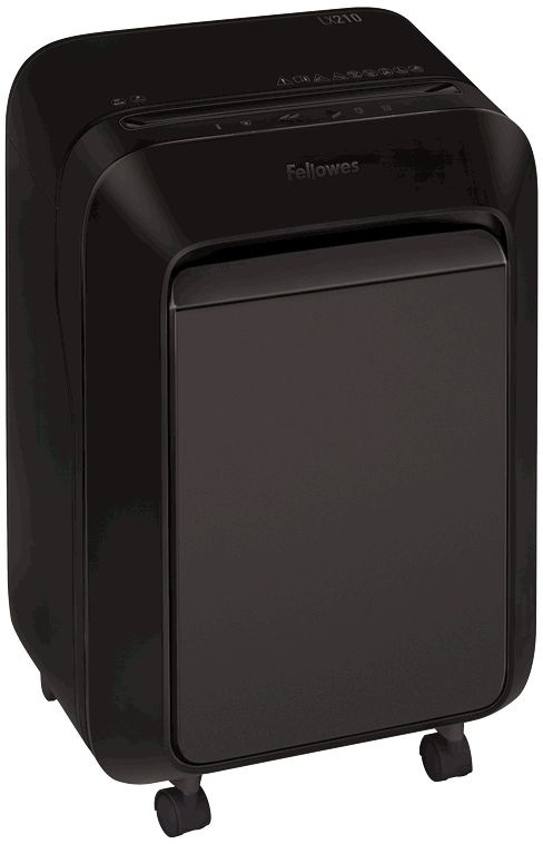 Шредер Fellowes PowerShred LX210 черный (секр.P-4) перекрестный 16лист. 23лтр. скрепки скобы пл.карты