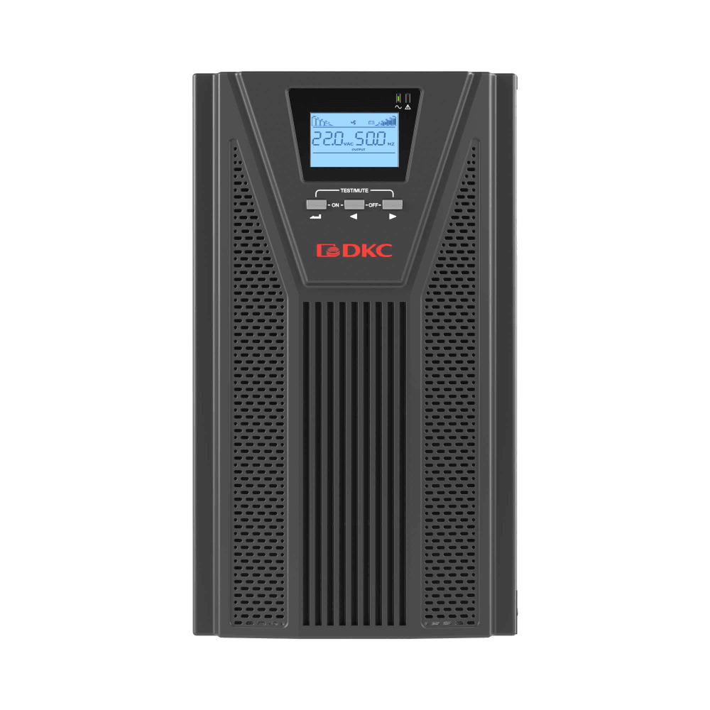 Онлайн ИБП ДКС серии Small Tower, 2000 ВА/1800 Вт, 1/1, 4xSchuko, EPO, USB, RS-232, RJ45, з/у 1А, 6x7Ач