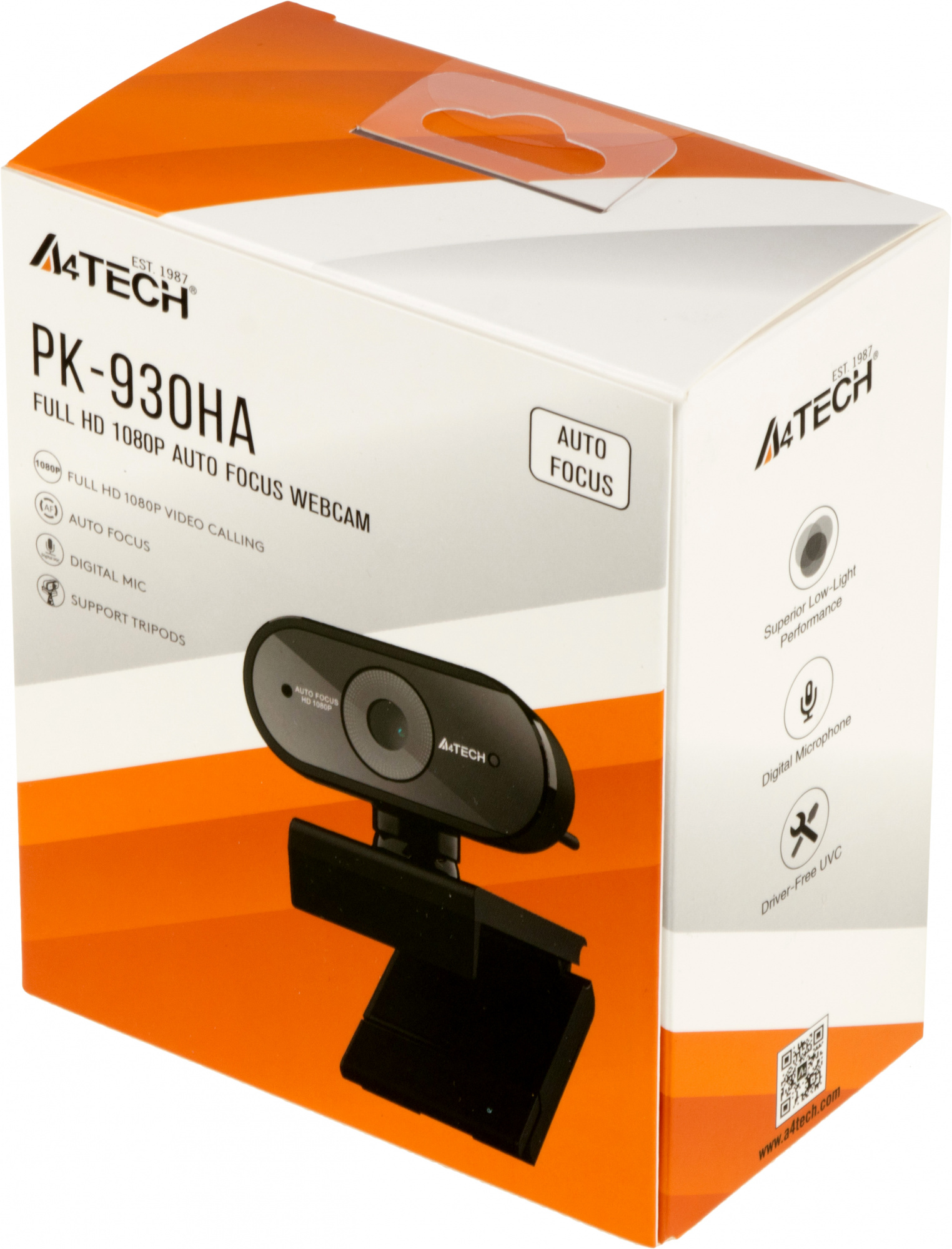 Камера Web A4Tech PK-930HA черный 2Mpix (1920x1080) USB2.0 с микрофоном