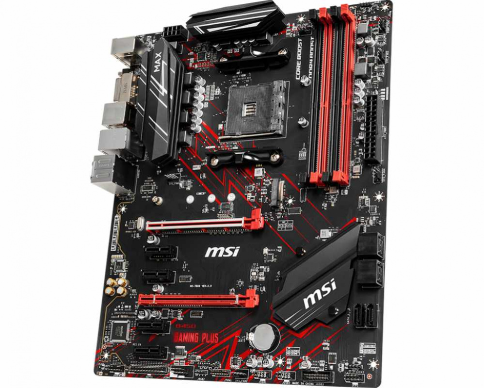 Материнская плата MSI B450 GAMING PLUS MAX Soc-AM4 AMD B450 4xDDR4 ATX AC`97 8ch(7.1) GbLAN RAID+DVI+HDMI