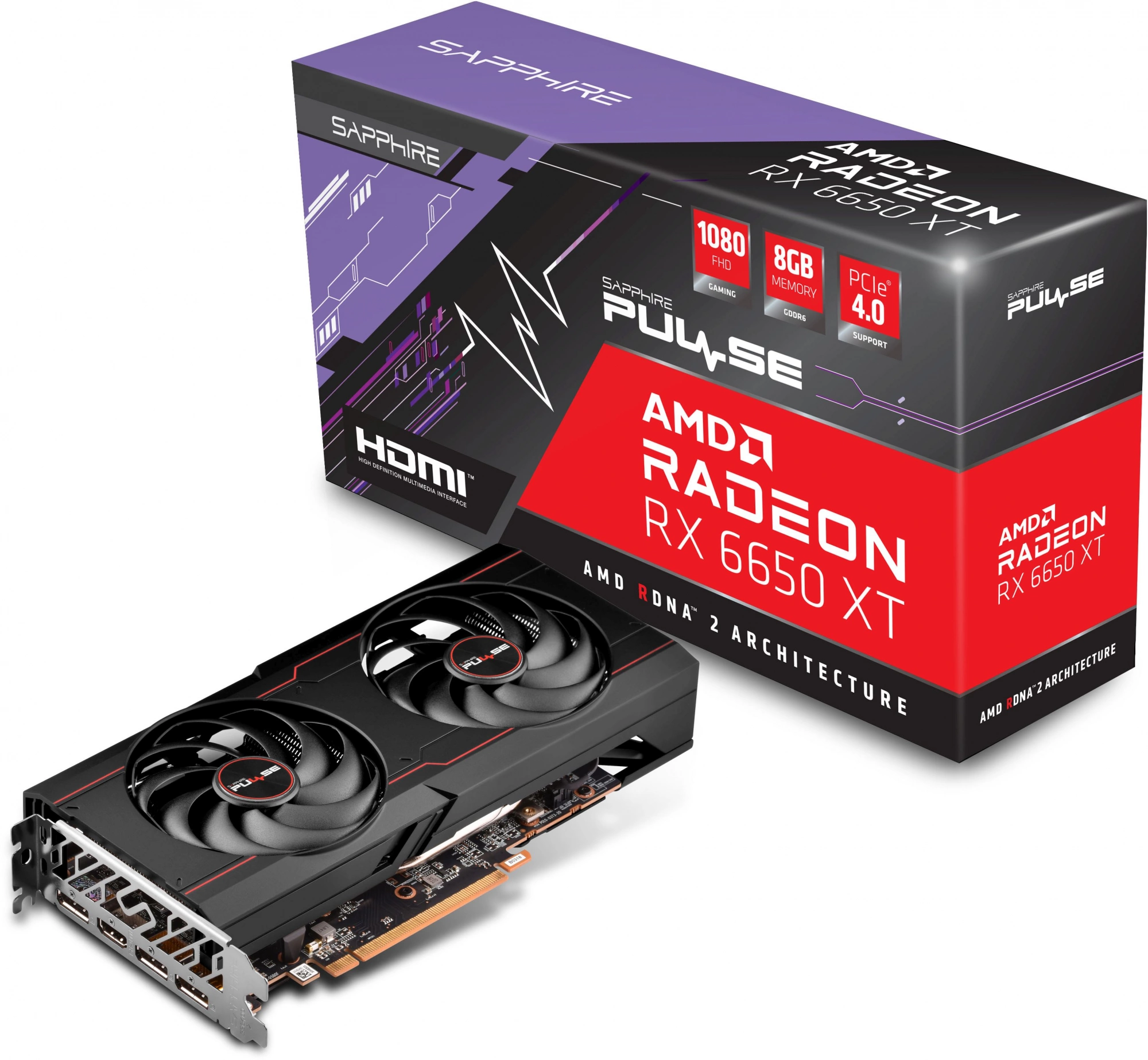 Видеокарта Sapphire PCI-E 4.0 11319-07-20G PULSE RX 6650 XT GAMING OC AMD Radeon RX 6650XT 8Gb 128bit GDDR6 2410/17500 HDMIx1 DPx3 HDCP Ret