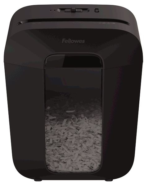 Шредер Fellowes PowerShred LX50 черный (секр.P-4) перекрестный 9лист. 17лтр. скрепки скобы пл.карты