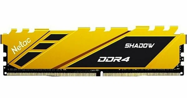 Оперативная память Netac Shadow 16GB DDR4-2666 C19 Yellow Memory module (DIMM)