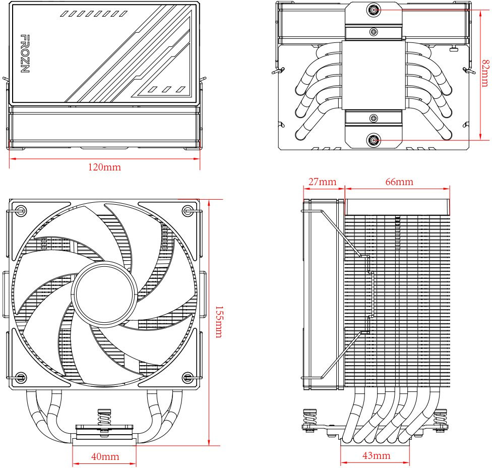 Устройство охлаждения(кулер) ID-Cooling Frozn A610 ARGB Wh Soc-AM5/AM4/1151/1200/2066/1700 4-pin 29.9dB Al+Cu 250W 940gr LED Ret