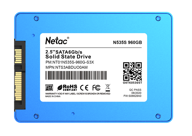 Накопитель SSD Netac SATA III 960Gb NT01N535S-960G-S3X N535S 2.5"