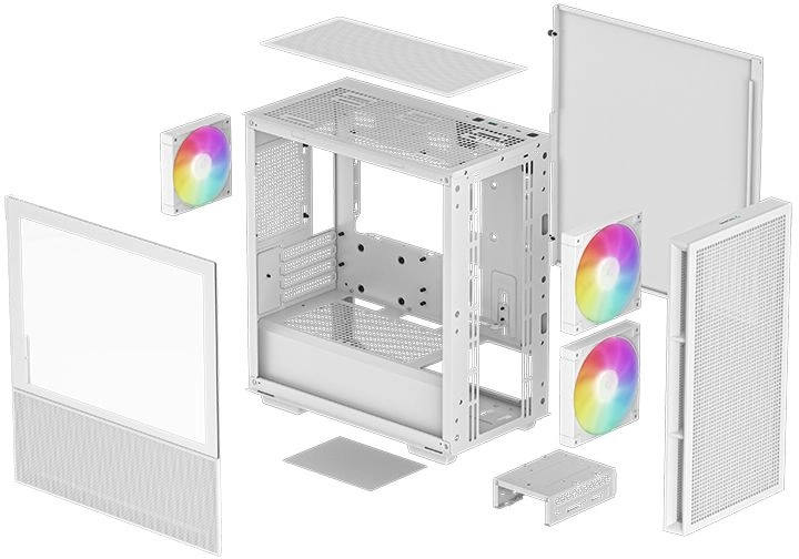 Корпус Deepcool CH360 белый без БП miniITX 7x120mm 2x140mm 1xUSB3.0 audio bott PSU