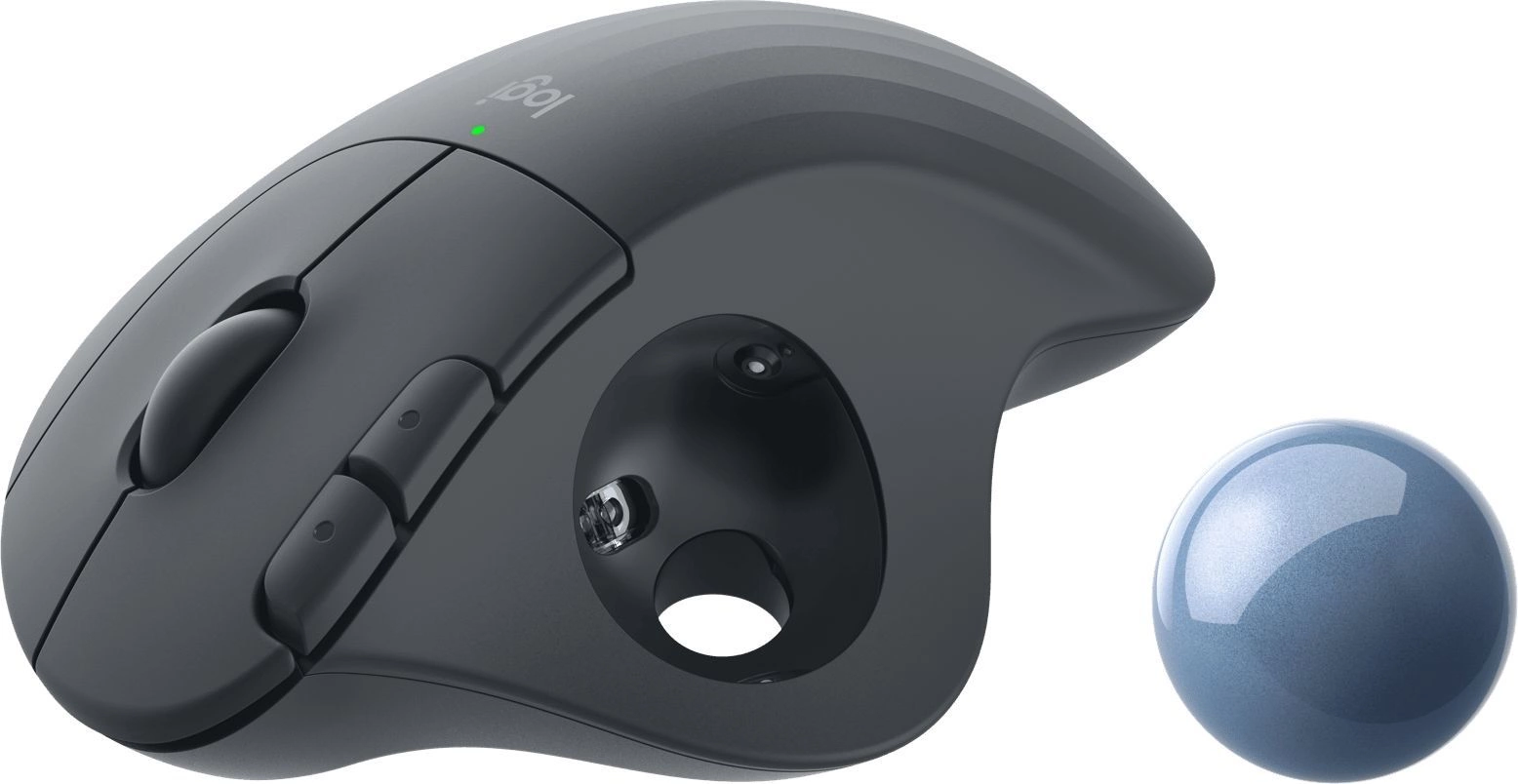 Трекбол Logitech Ergo M575 графитовый оптическая (2000dpi) беспроводная BT/Radio USB2.0 (4but)