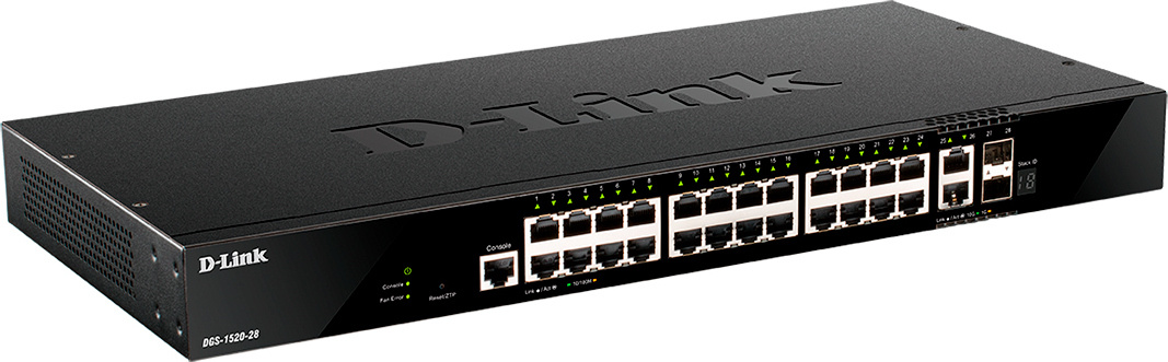 Коммутатор D-Link DGS-1520-28/A1A (L3) 24x1Гбит/с 2x10Гбит/с 2xКомбо(10GBase-T/SFP+) управляемый