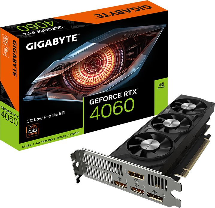 Видеокарта Gigabyte PCI-E 4.0 GV-N4060OC-8GL NVIDIA GeForce RTX 4060 8Gb 128bit GDDR6 2475/17000 HDMIx2 DPx2 HDCP Ret