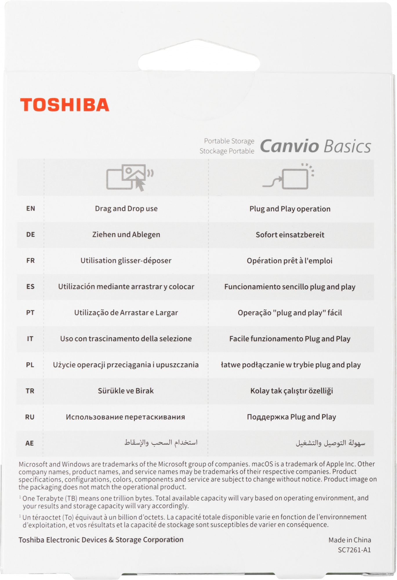 Жесткий диск Toshiba USB 3.0 4Tb HDTB540EK3CA Canvio Basics 2.5" черный