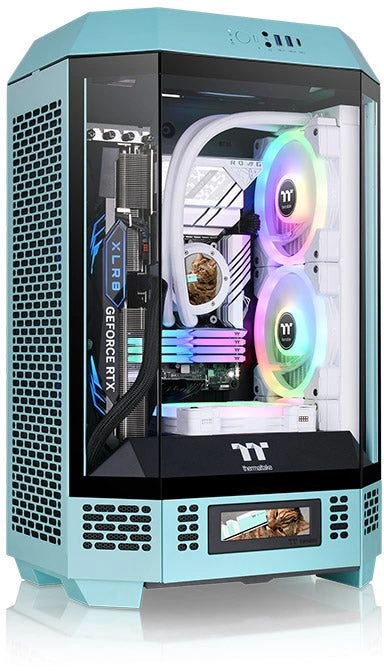 Корпус Thermaltake The Tower 300 Turquoise голубой без БП miniITX 7x120mm 5x140mm 2xUSB3.0 audio bott PSU