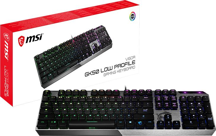 Клавиатура MSI VIGOR GK50 LOW PROFILE RU механическая черный USB Multimedia for gamer LED