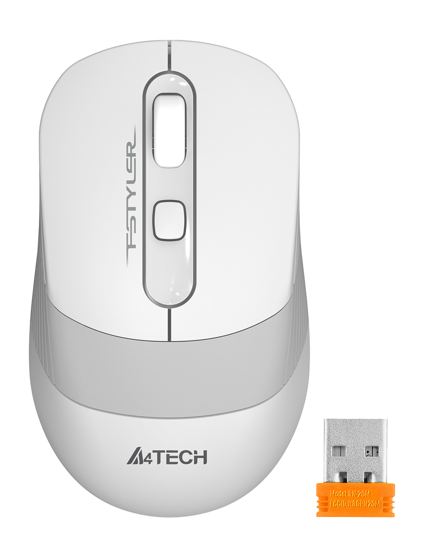 Мышь A4Tech Fstyler FG10S белый/серый оптическая (2000dpi) silent беспроводная USB для ноутбука (4but)