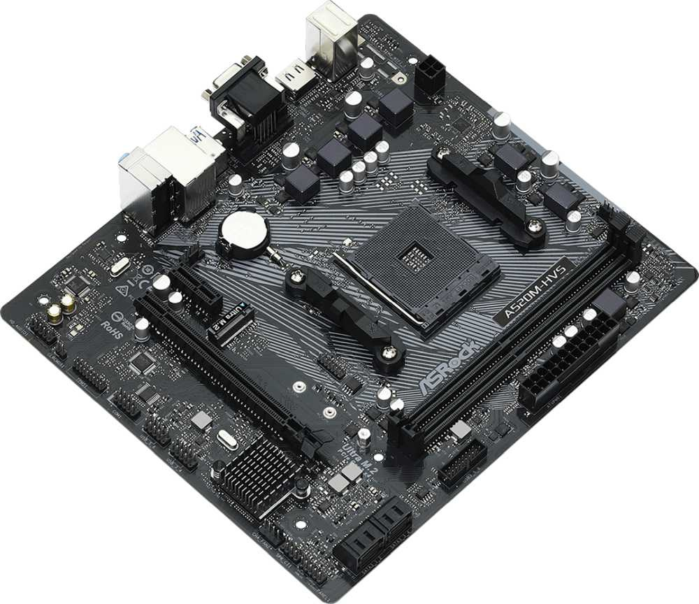 Материнская плата Asrock A520M-HVS Soc-AM4 AMD A520 2xDDR4 mATX AC`97 8ch(7.1) GbLAN RAID+VGA+HDMI