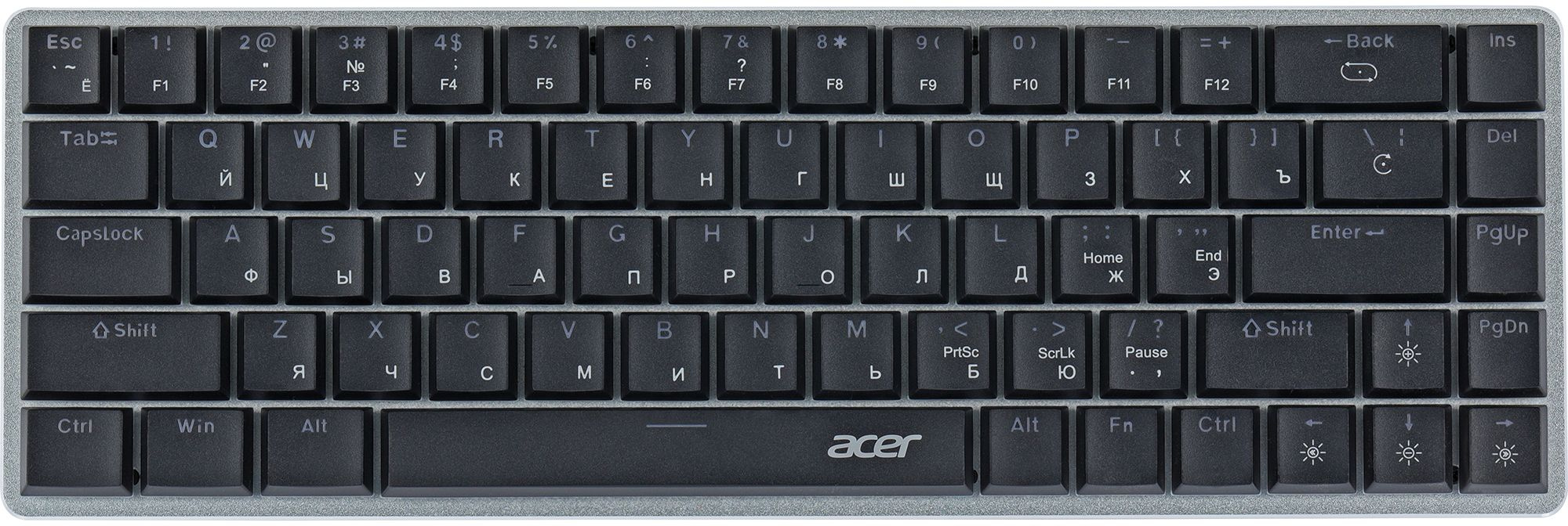 Клавиатура Acer OKW302 механическая серебристый USB for gamer LED (ZL.KBDCC.01C)