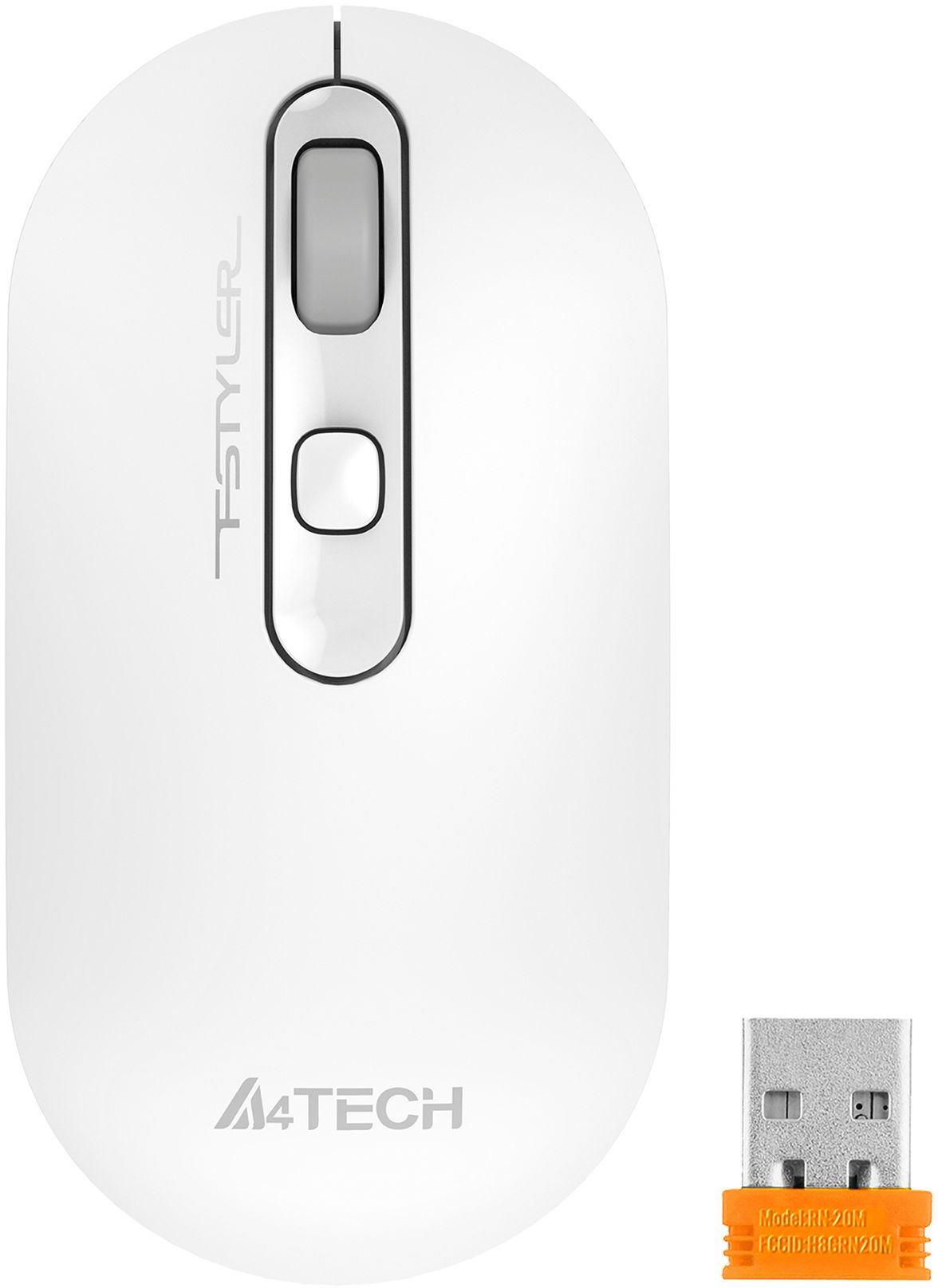 Мышь A4Tech Fstyler FG20S белый/серый оптическая (2000dpi) silent беспроводная USB для ноутбука (3but)