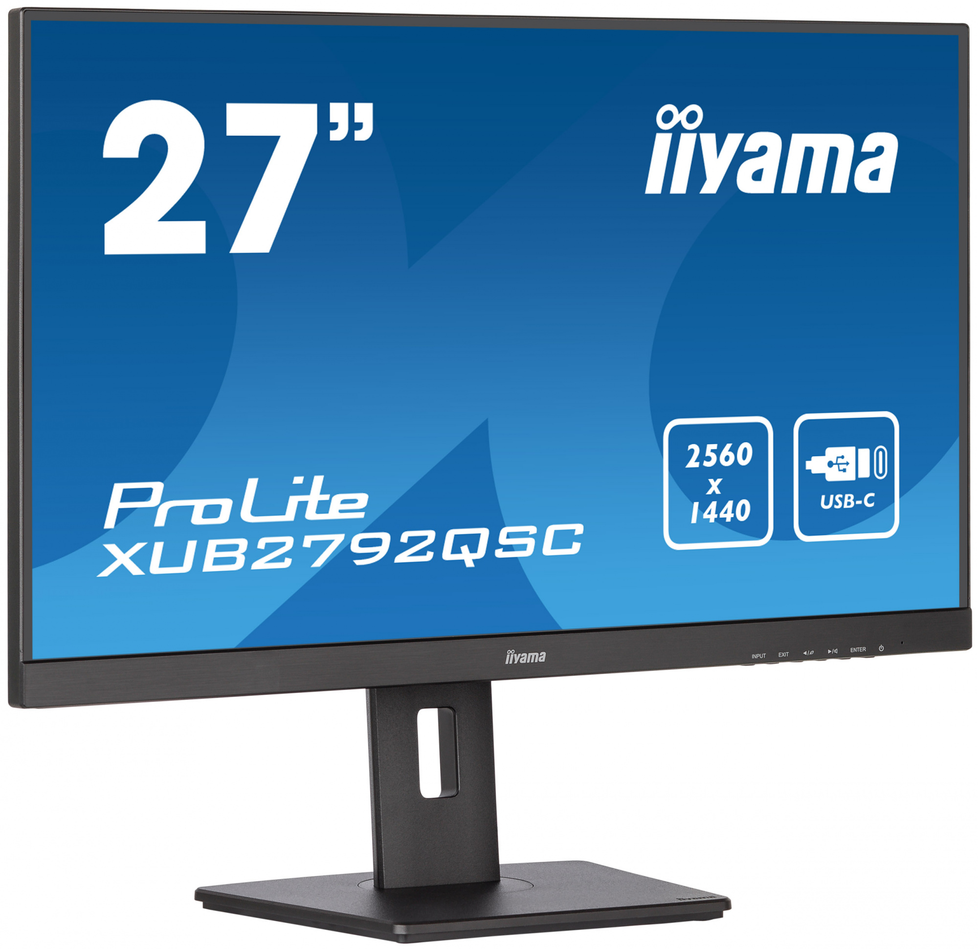 Монитор Iiyama 27" ProLite XUB2792QSC-B5 черный IPS LED 16:9 HDMI M/M матовая HAS Piv 350cd 178гр/178гр 2560x1440 75Hz DP 2K USB 6.8кг