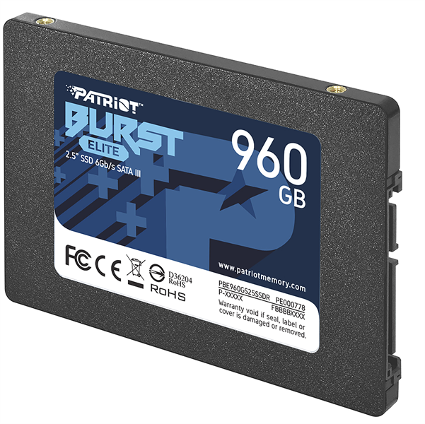 Накопитель SSD Patriot SATA-III 960GB PBE960GS25SSDR Burst Elite 2.5"