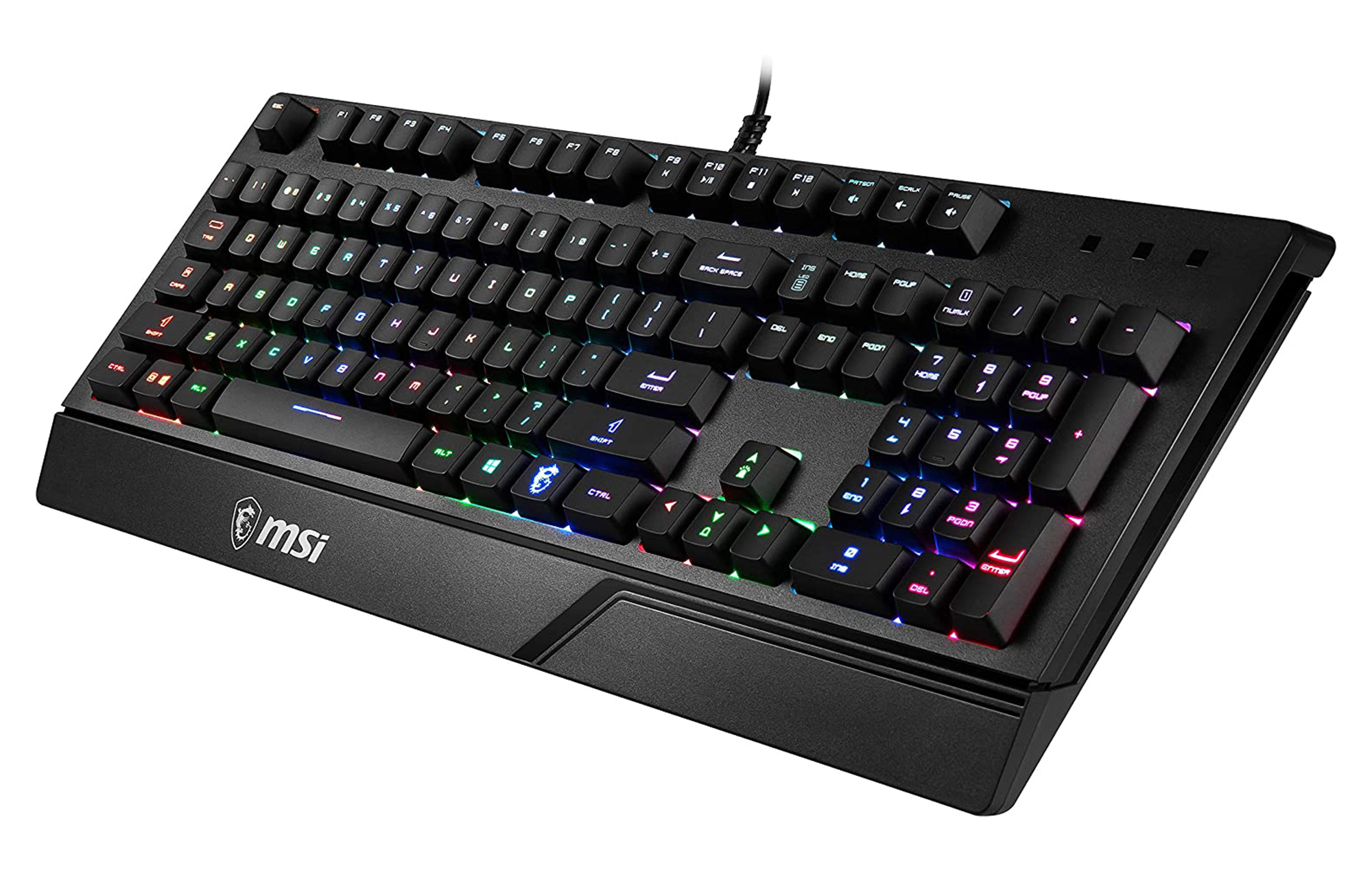 Клавиатура MSI VIGOR GK20 RU черный USB Multimedia for gamer LED (подставка для запястий)