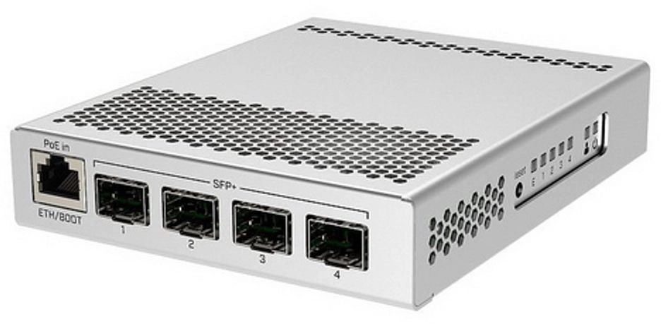 Коммутатор MikroTik CRS305-1G-4S+IN (L3) 1x1Гбит/с 4xКомбо(10GBase-T/SFP+) 4SFP+ управляемый