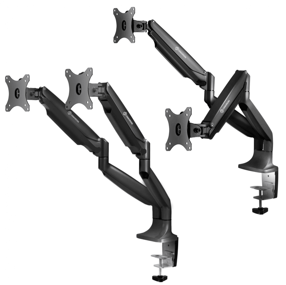 Настольный кронштейн-газлифт для двух мониторов ONKRON G200 чёрный