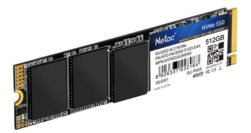 Накопитель SSD Netac PCIe 3.0 x4 512GB NT01NV2000-512-E4X NV2000 M.2 2280