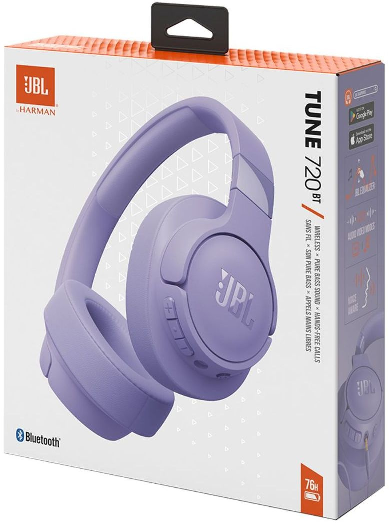 Гарнитура мониторные JBL Tune 720 BT 1.2м сиреневый беспроводные bluetooth оголовье (JBLT720BTPUR)