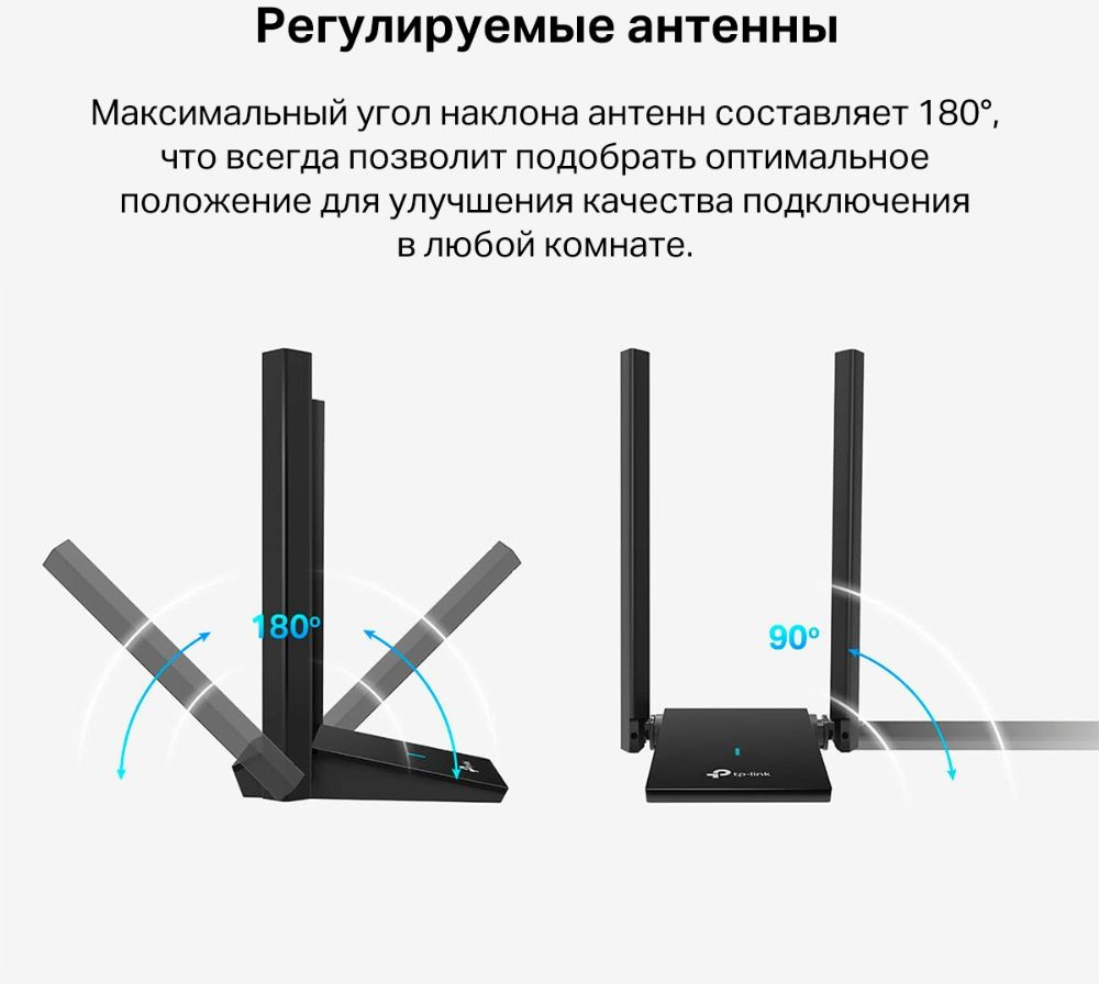 Сетевой адаптер Wi-Fi TP-Link Archer TX20U Plus AX1800 USB 3.0 (ант.внеш.несъем.) 2ант.